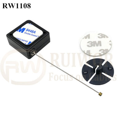 RuiWor RW1108 Square Cable Retraction Mechanism Plus Dia 38mm Circular Sticky Flexible ABS Plate For Retail Product Positioning