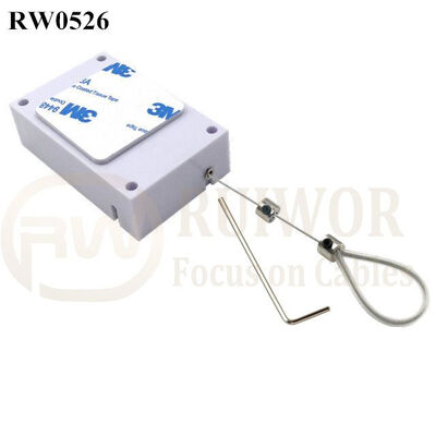 RW0526 Cuboid Anti Theft Pull Box With Adjustalbe Stainless Steel Anti-Theft Cable Loop Coated With Silicone Hose
