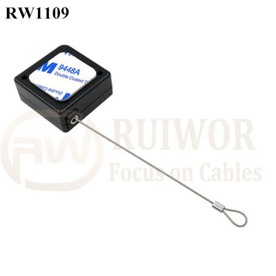 RuiWor RW1109 Square Retractable Security Tether Plus Size Customizable Fixed Loop End