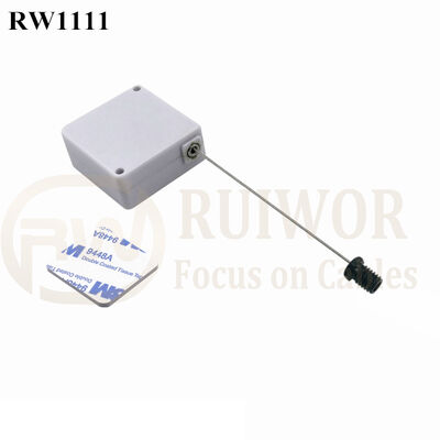 RuiWor RW1111 Square Retractable Steel Cable Rope Retractor Plus M6 /M8 Or Customized Flat Head Screw Cable End