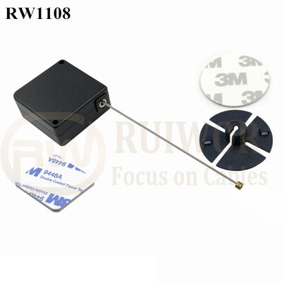 RuiWor RW1108 Square Cable Retraction Mechanism Plus Dia 38mm Circular Sticky Flexible ABS Plate For Retail Product Positioning