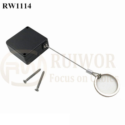 RuiWor RW1114 Square Security Wires Cable Recoiler Plus With Demountable Key Ring