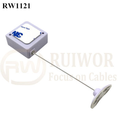 RuiWor RW1121 Square Retractable Security Cable Mechanism Plus 33X19mm Sticky Flexible Rubber Tips For Stores Secure Display