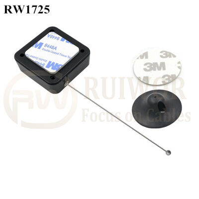 RW1725 Square Security Tether Plus Dia 38mm Circular Adhesive Plastic Plate