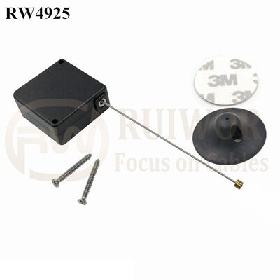 RW4925 Square Ratcheting Retractable Tether Plus Ratchet Function And Dia 38mm Circular Adhesive Plastic Plate