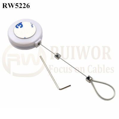RW5226 Round Anti Theft Retractor Plus Adjustable Stainless Steel Wire Loop Coated Silicone Hose
