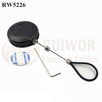 RW5226 Round Anti Theft Retractor Plus Adjustable Stainless Steel Wire Loop Coated Silicone Hose