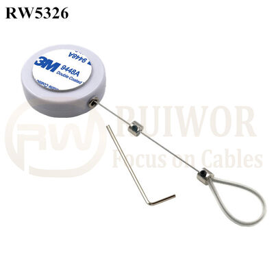 RW5326 Round Security Display Tether Plus Adjustable Stainless Steel Wire Loop Coated Silicone Hose
