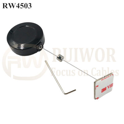 RW4503 Round Display Pull Box Plus Rectangular Adhesive Metal Plate