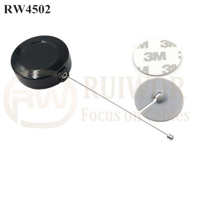 RW4502 Round Display Pull Box Plus Dia 30mm Circular Adhesive ABS Plate