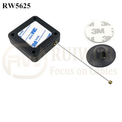 RW5625 Square Heavy Duty Retractable Cable Plus Dia 38mm Circular Adhesive Plastic Plate