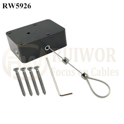 RW5926 Cuboide Resistente Retrattile per Impieghi Gravosi Funzione Opzionale Più Anello Regolabile in Filo Metallico con Tubo in Silicone Rivestito