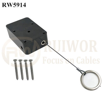 RW5914 Cuboid Heavy Duty Retractable Tether Funzione Pausa Opzionale Plus Con Portachiavi Smontabile